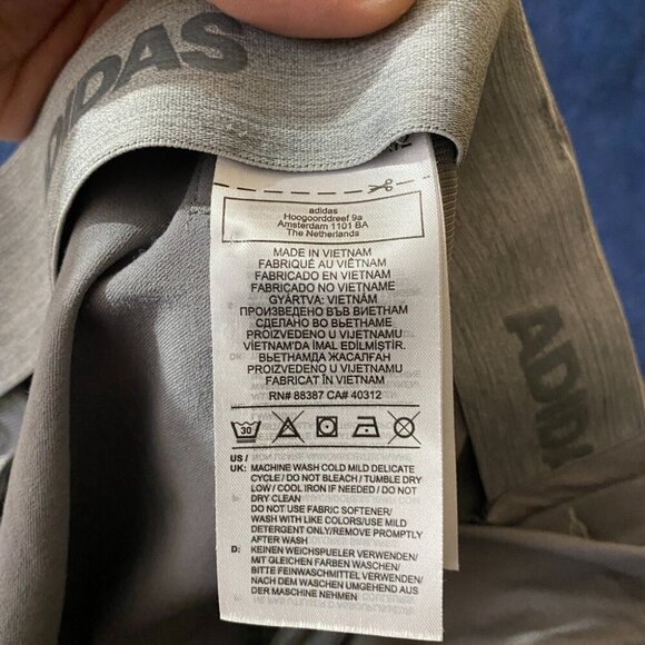 Adidas Shorts Mens 38 Gray 3 Stripe Elastic Waistband Coach Golf Outdoors Sports - Picture 6 of 8